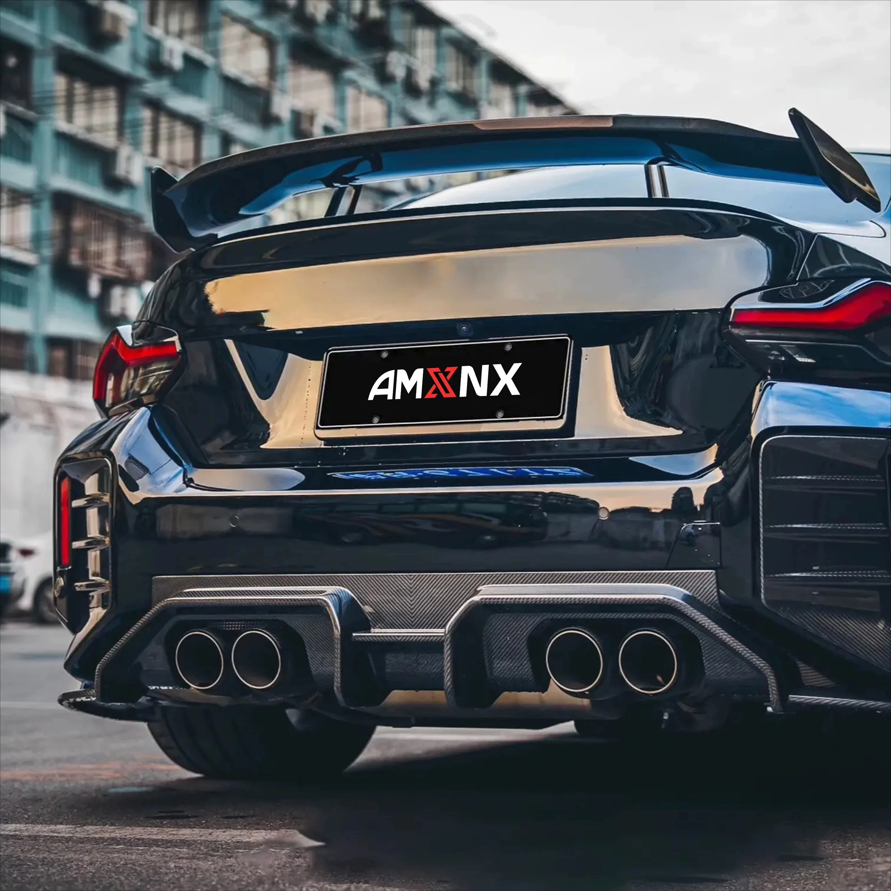 M2 G87 Real Dry Carbon Fiber AD Style Rear Bumper Lip Diffuser Splitter for M2 G87 Rear Diffuser 6