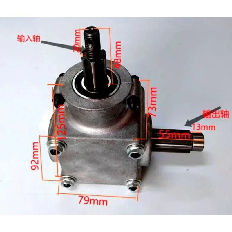 1:1 Right Angle Aluminum Gearbox, 90 Degree Bevel Drive Box for Industrial Machinery, 1:1.25 Reduction