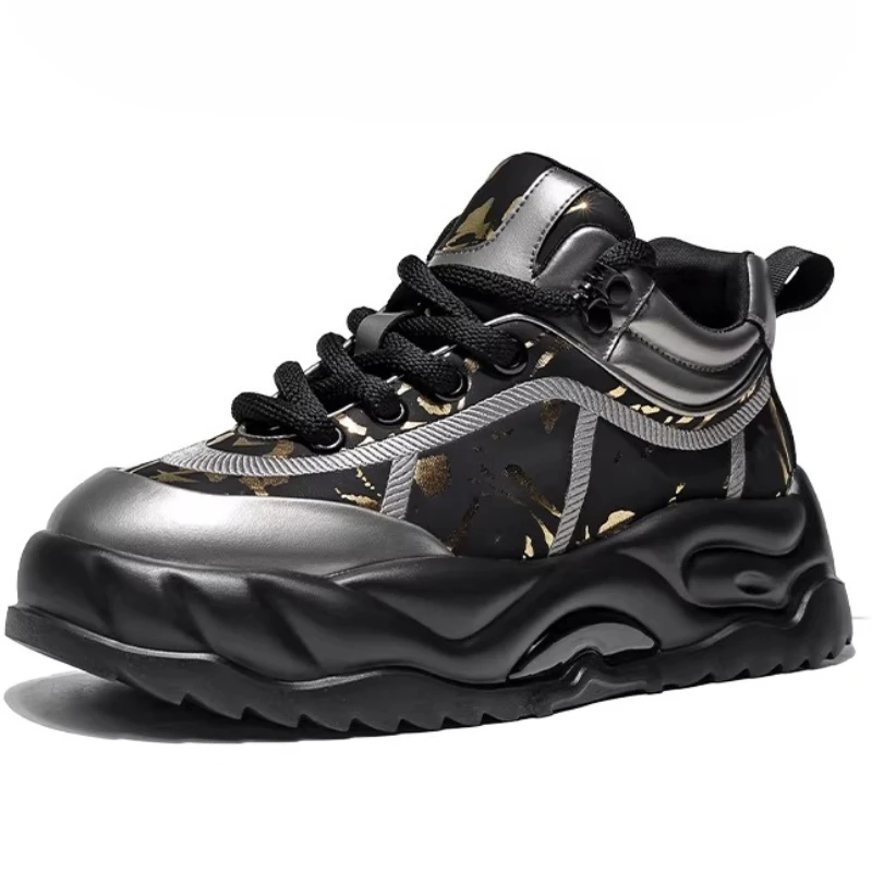 Comfortable Breathable Dad's Shoes for Men's Height Increasing Thick Soled Anti Slip Shoes Versatile Sports and Leisure Shoes