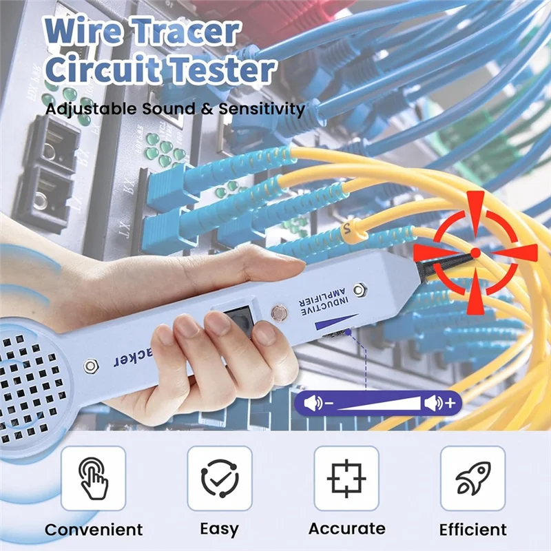 Tone Generator Kit, Wire Tracer Circuit Tester, 200EP High Accuracy Cable Tester, Tone And Probe Kit Line Finder Easy Install