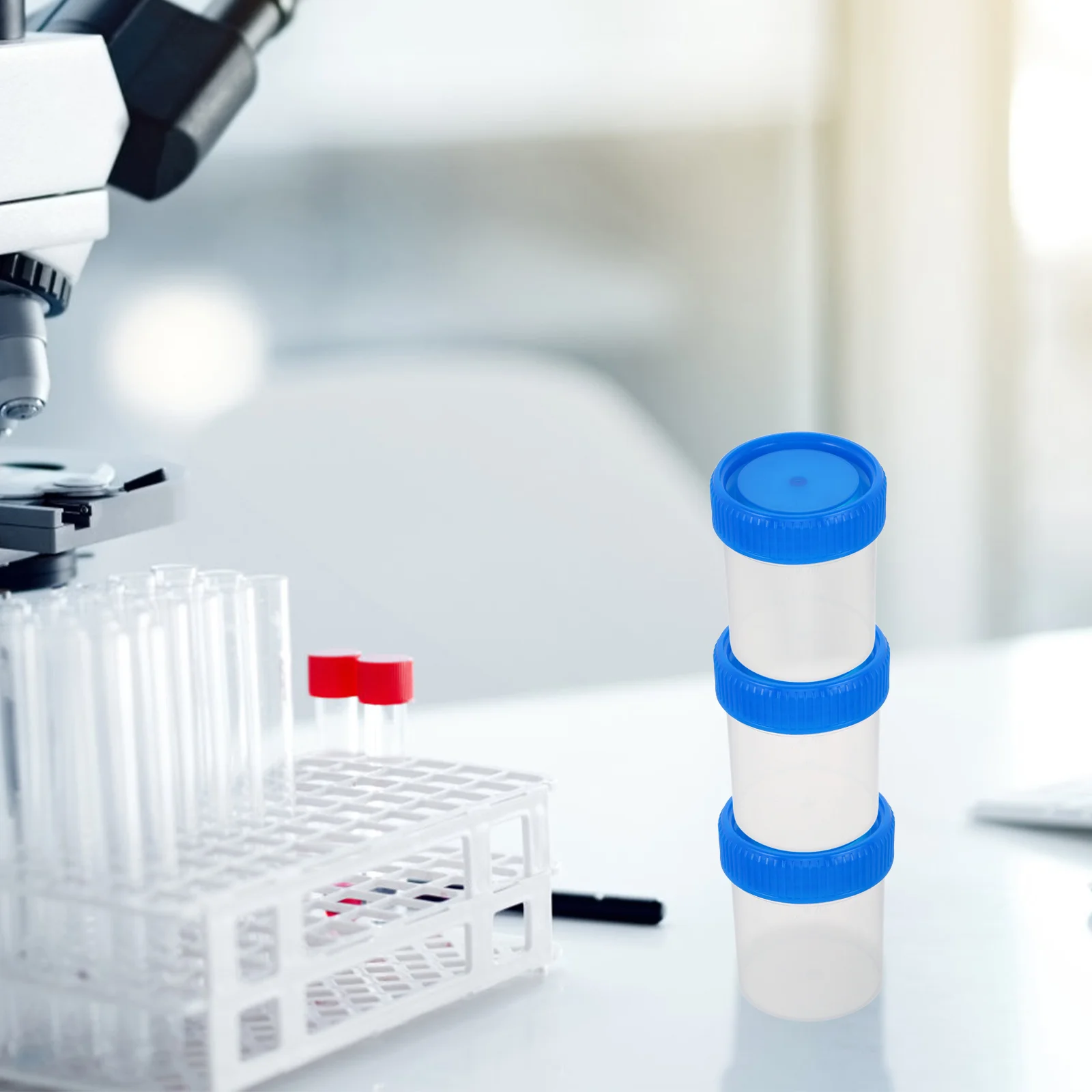 20 قطعة لوازم الحفلات علب الهدايا عينة طبية كوب أكواب التبول للمرأة الأزرق تخرج مع غطاء الجرعات اختبار الإباضة البول #3