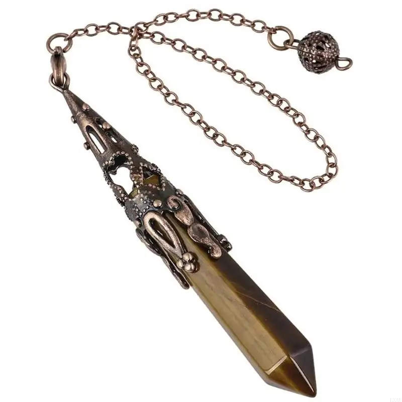  Crystal Pendulum Dowsing Pendulum Bronze Wrap Healings Crystal Gemstones Pointed Witchcraft Supplies Divination Tools