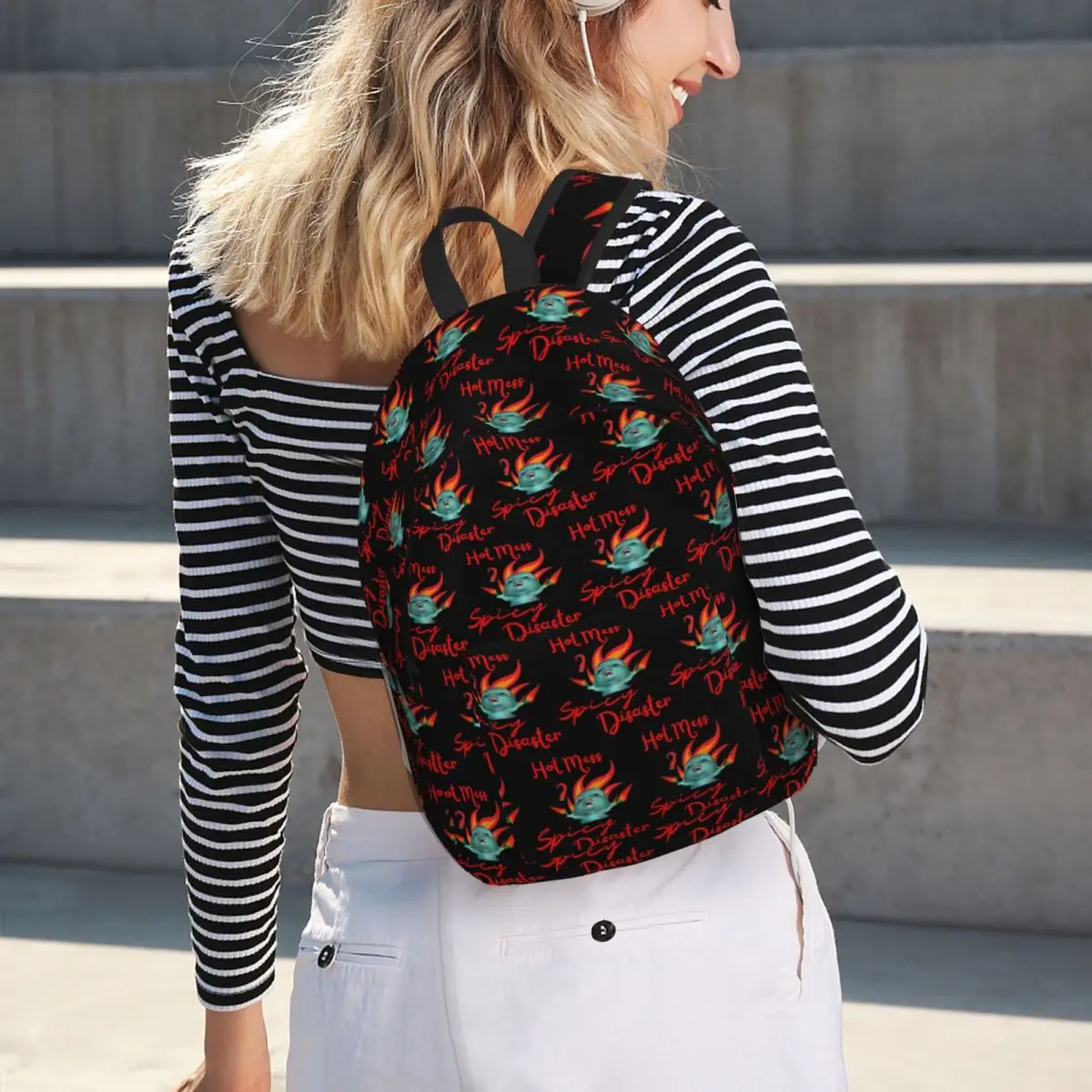 I Am Not A Hot Mess I Am A Spicy Disaster Backpack School Bag Hiking Travel Daypack for Men Women Fashion Bookbag Shoulder Bags