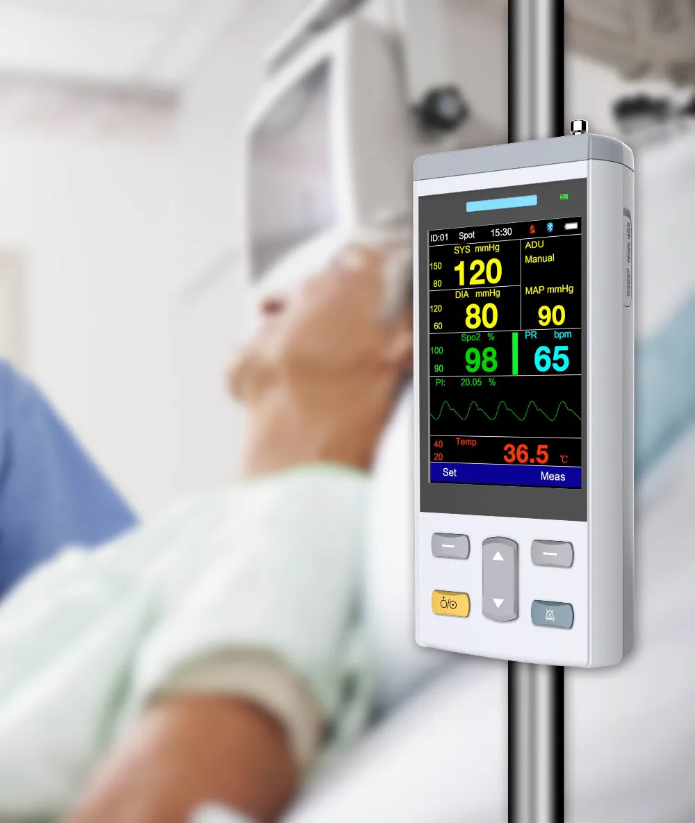 3 Parameters Medical Patient Monitor Vital Signs Monitoring Machine for Hospital, Clinic, Home Use