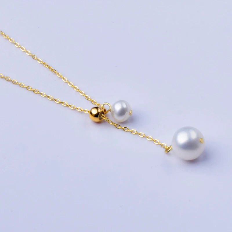 

ZHIXI Natural Freshwater Pearl Necklace Fine Jewelry Handmade Trendy 14K Gold Plated Choker Adjustable Party Gift For Women X557