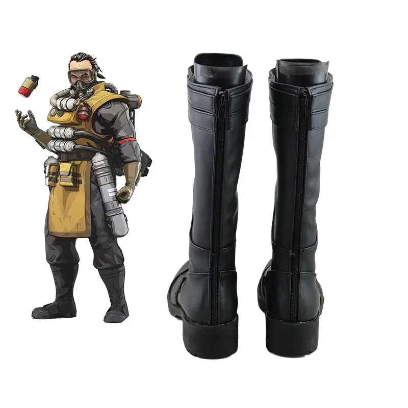 A;3\v,7'd/Game Anime Cosplay Shoes Apex Legends Caustic Boots Halloween Costume Accessories Props Madec;4'b,7'm\1/