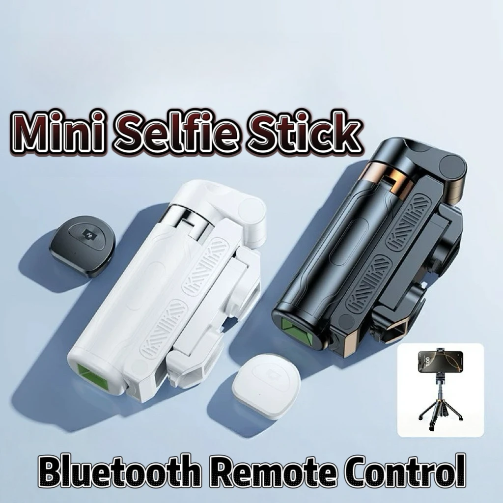Bluetooth Mini Selfie Stick Tripod Phone Holder Portable Monopod For iPhone 16 15 Video Capture