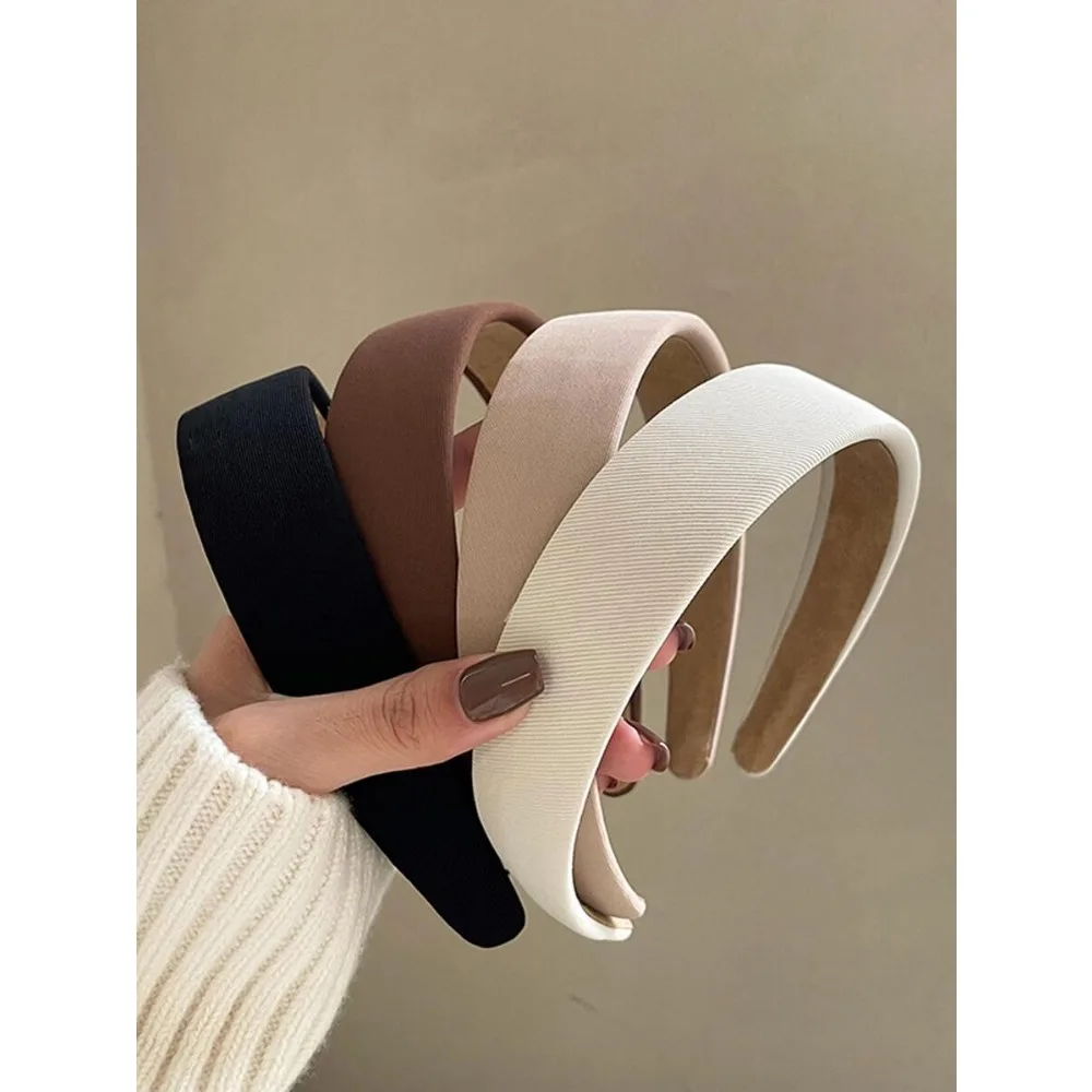 

4pcs 38cm/14.96in Circumference Women's Vintage Elegant Solid Color Headbands,,Hair Hoop Hairband For Women Head Accessories