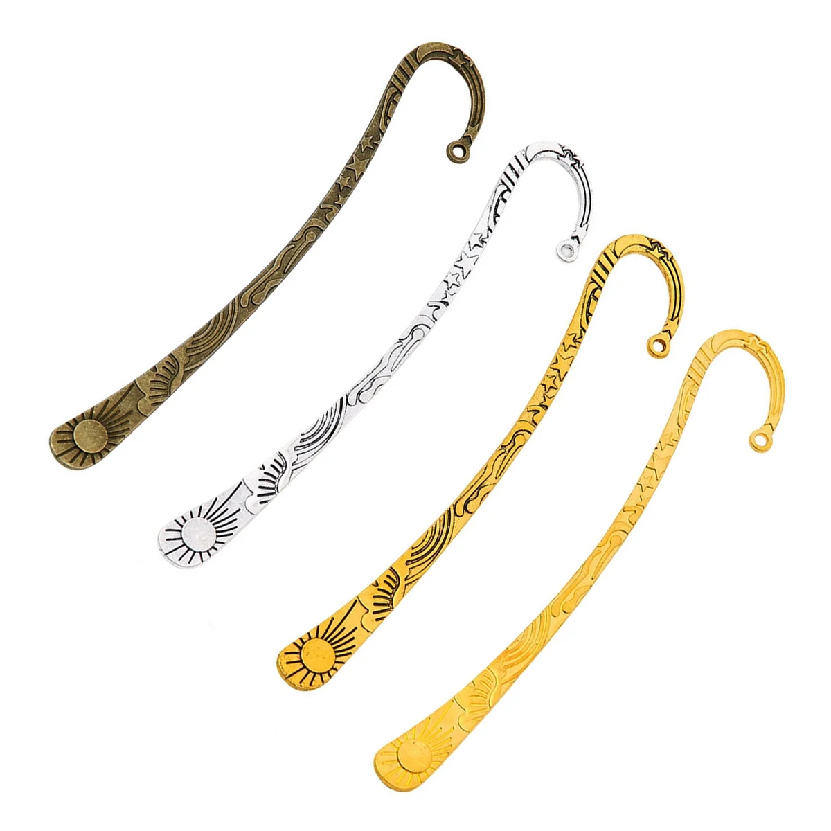 Sun Star Carved Gold Silver Bronze Colors Bookmarks Jewelry DIY Wholesales 123mm