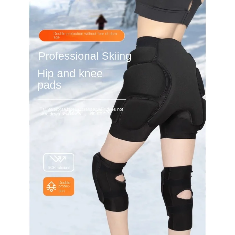 Skiing hip protection gear, ice skating anti fall pants, adult butt pads, knee protection equipment, children's wear protection