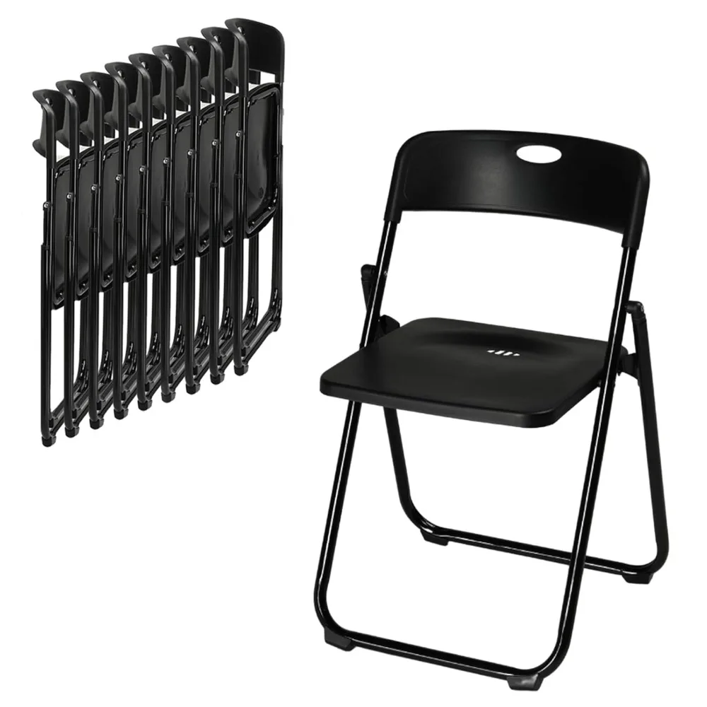 

10 Pcs Folding Chair, 300LBS Lightweight Foldable Plastic Chair, Reinforced Metal Frame Easy to Fold & Store, Customized