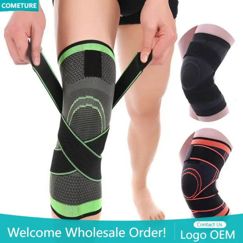 

Knee Brace Stabilizers Adjustable Compression Banding Long Leg Sleeve Meniscus Tear ACL Joint Pain Relief Knee Pads Sports