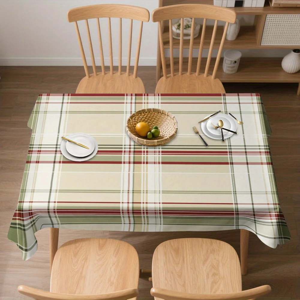 A new style checkered tablecloth, specially designed to create a comfortable dining atmosphere.