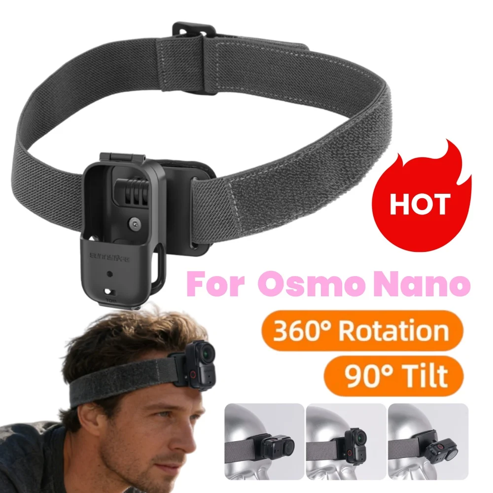 Elastic Retention Strap Fit for DJI Osmo Nano Camera Accessories Removable Headband Quick Release with 360 Degree Rotation