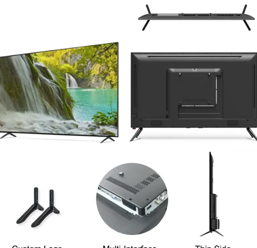 2025 تلفزيونات ذكية 4K LED مع WiFi - أطقم تلفزيون ذكية مقاس 43/55/65/75 بوصة