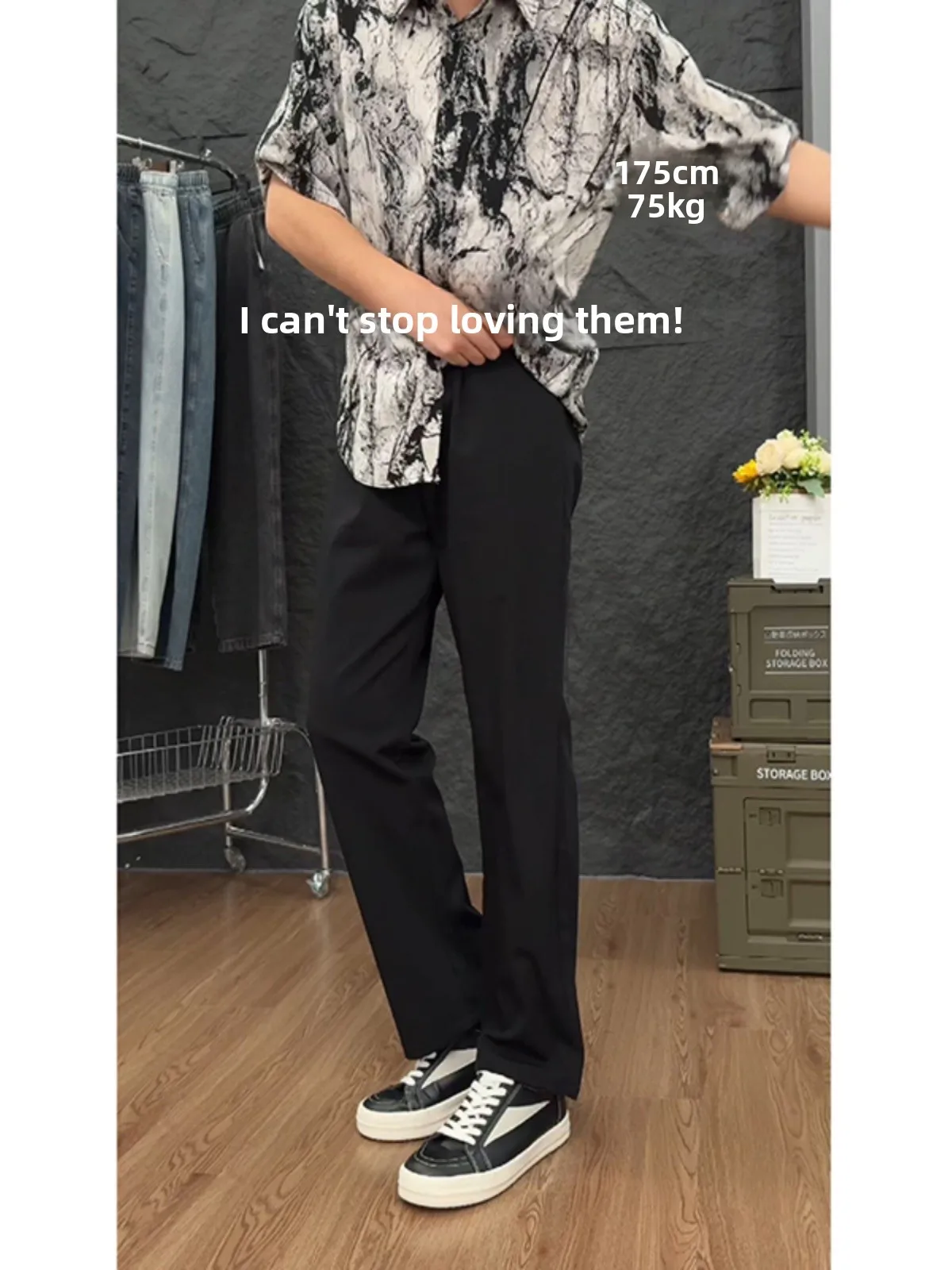 Bla Ice Silk Qui Dry Straight Leg Men's Summer Pants Drapey Western Trousers Faionable Casual Leisure Faion