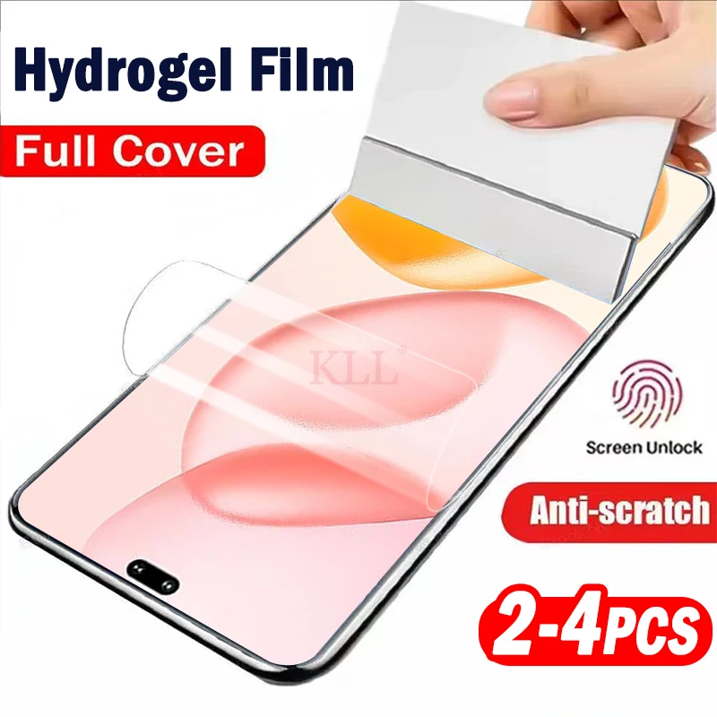 

2-4pcs Full Curved Silicone Hydrogel Film For Honor 400 Ultra Lite Smart 300 200 100 Pro Unlock Screen Protector not glass