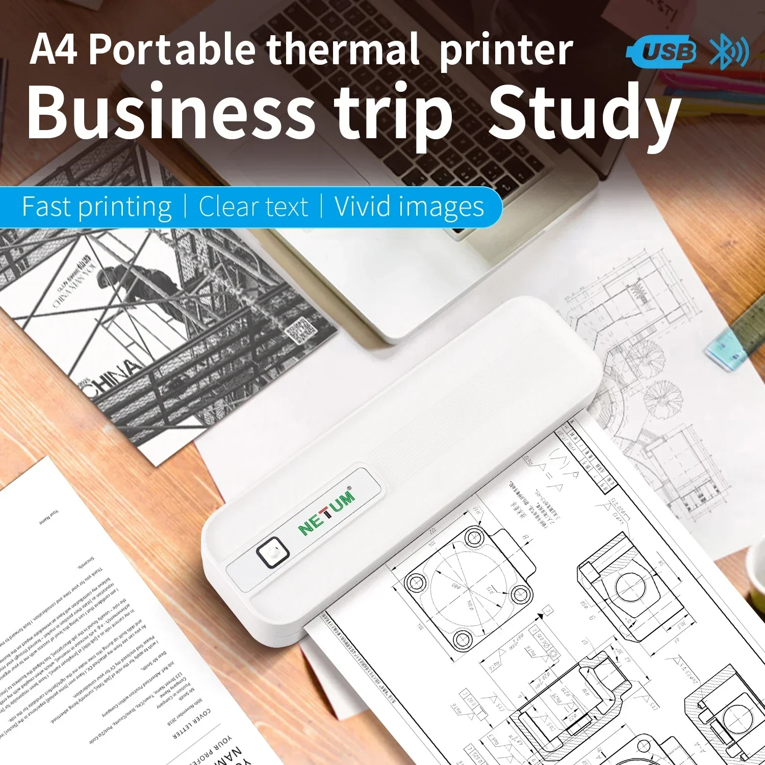 NEW IN STOCK Best International Trad Use Phone Computer Connected Portable Wireless Bluetooth Mini Thermal Transfer Printer