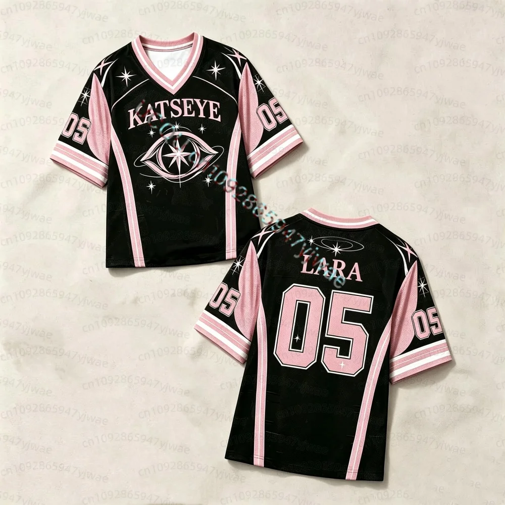 2026 Katseye Konzert Unisex Jersey Locker Sitzende Modische Streetwear Yoonchae Lara&Sophia Daniela Fans T-Shirt Sommer Herren Damen T-Shirts – Detail 7