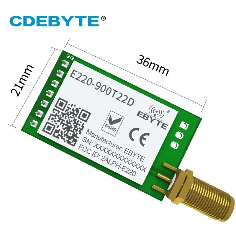 Wireless UART Module CDEBYTE E220-900T22DRSSI ISM 868MHz 915MHz 22dBm LoRa Spread Spectrum Interface SMA-K Antenna IoT