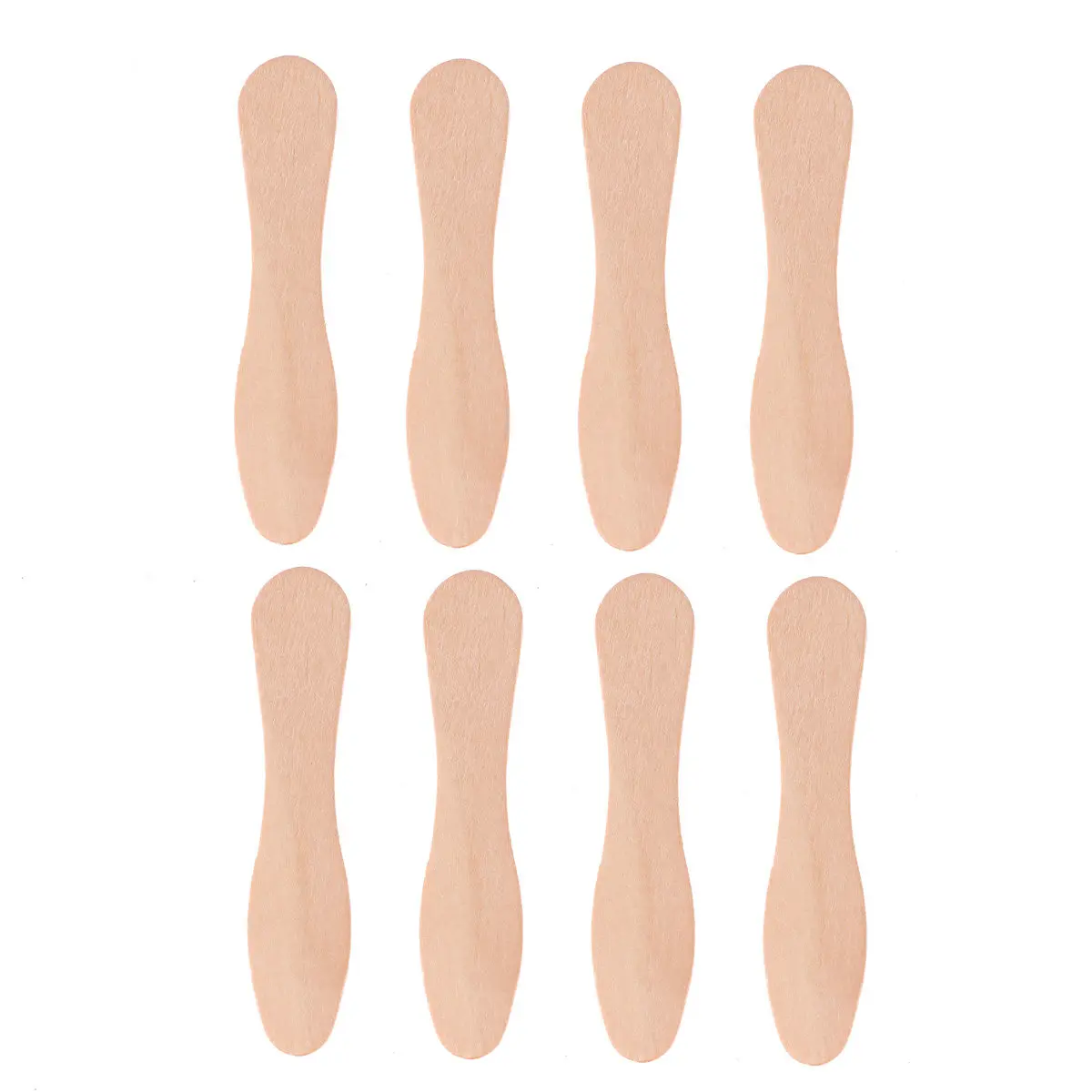 Wood Ice Cream Spoons 200Pcs Natural Smooth Disposable Dessert Tasting Utensils Eco Friendly Strong