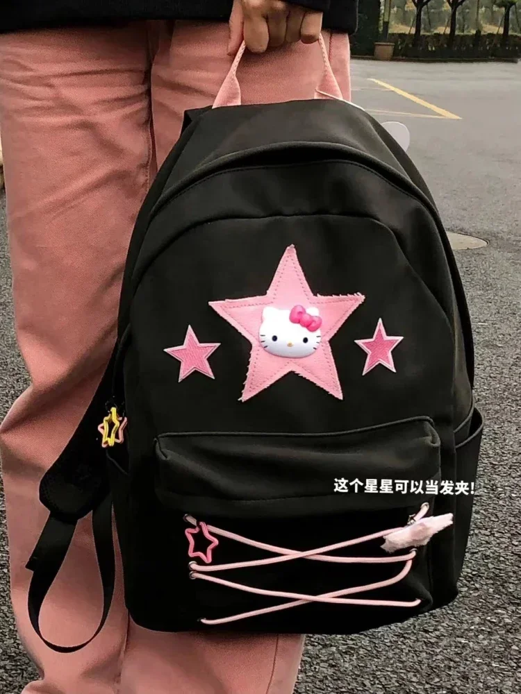 2023 New Kawaii Hello Kitty Y2K Backpacks Strap Backpack Abi Large Capacity Schoolbag Mochila Infantil Escolar Student Girls