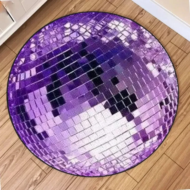 Round Rug with Playful Light Bulb & Fish Tank Print – Soft, Non-Slip, Durable for Living Room
