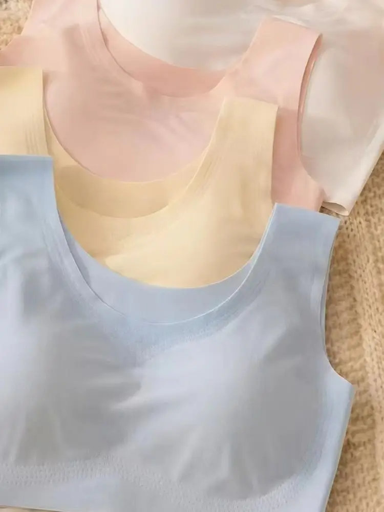4-teiliges Set Mädchenunterwäsche, modische Mädchenunterwäsche, nahtloser Sport-Tanktop-BH für Schülerinnen. – Detail 4