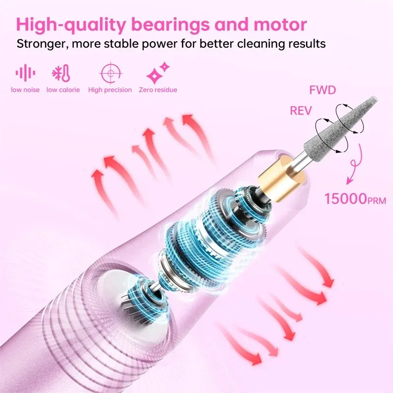 Electric Nail Drill Polish Machine for Acrylic Gel Nails Professional Manicure Pedicure Nail Polish Tools with 6 Nail Drill Bits