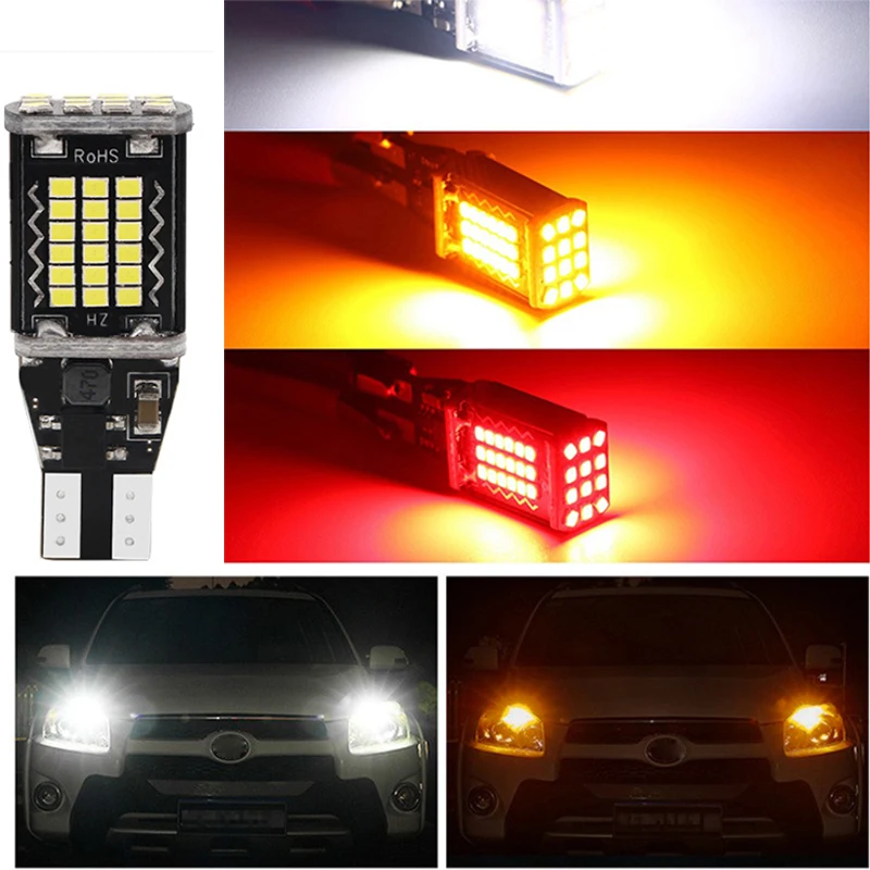 

2 шт. сигнальная лампа W16W T15 48SMD LED Canbus автомобильный стоп-сигнал 2016 чип светодиодные лампы автоматические резервные фонари заднего хода