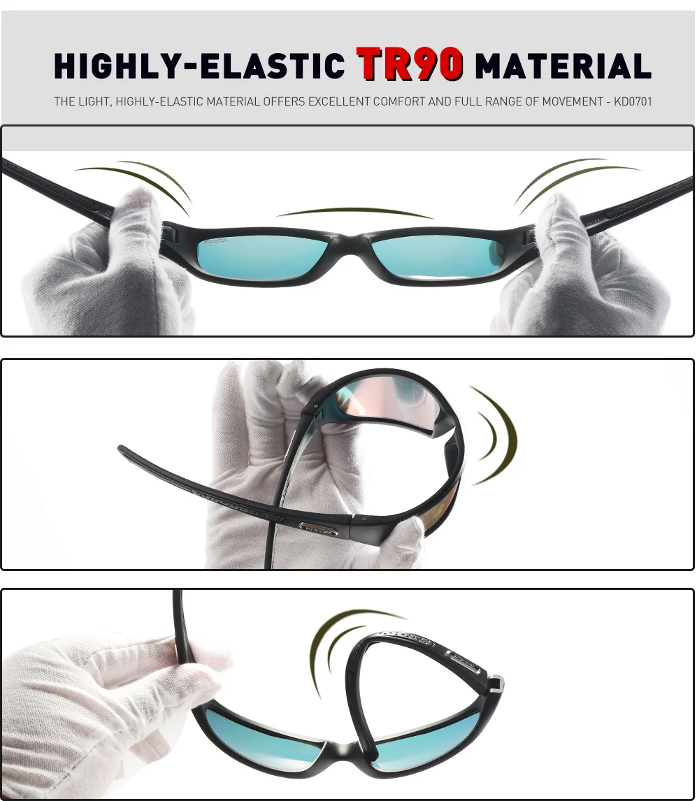 Kdeam fishing performance herren sonnenbrille polarisiert tr90 material markenlogo fahrrad brille mit reiß verschluss koffer kd0701 – Detail 2