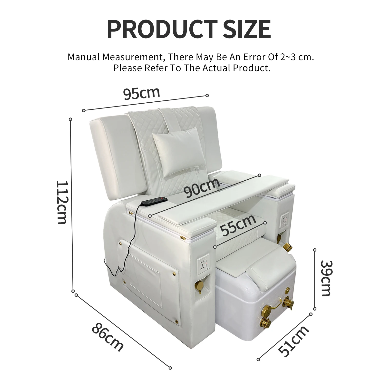 Reclining Pedicure Chair Foot Spa Massage Sofa Adjustable Recliner Footrest PU Leather Nail Salon Spa Commercial Furniture