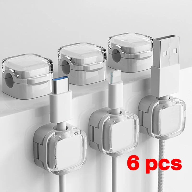 1/3/6 Stück Magnetischer Kabelorganisator Kabelclips Verstellbarer Kabelhalter Unter-Schreibtisch Kabelmanagement Drahtorganisator Halterung