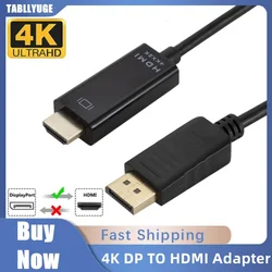 DisplayPort to HDMI Compatible Cable 4K 30Hz DP to HD Adapter Display Port Video Audio for PC HDTV Projector Laptop Monitor PS4