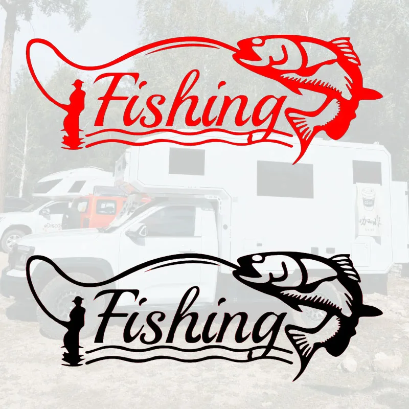25CM Fishing Logo Decal Motorcycle Decoration Travel Car Stickers Outdoor Camping Fishing Box Lure Waterproof Film Enthusiast