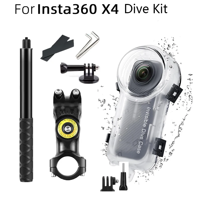 Palo de Selfie Invisible + funda de buceo para Insta360 X4, accesorios, funda de buceo Invisible Original de 114cm, palo de Selfie para Insta 360