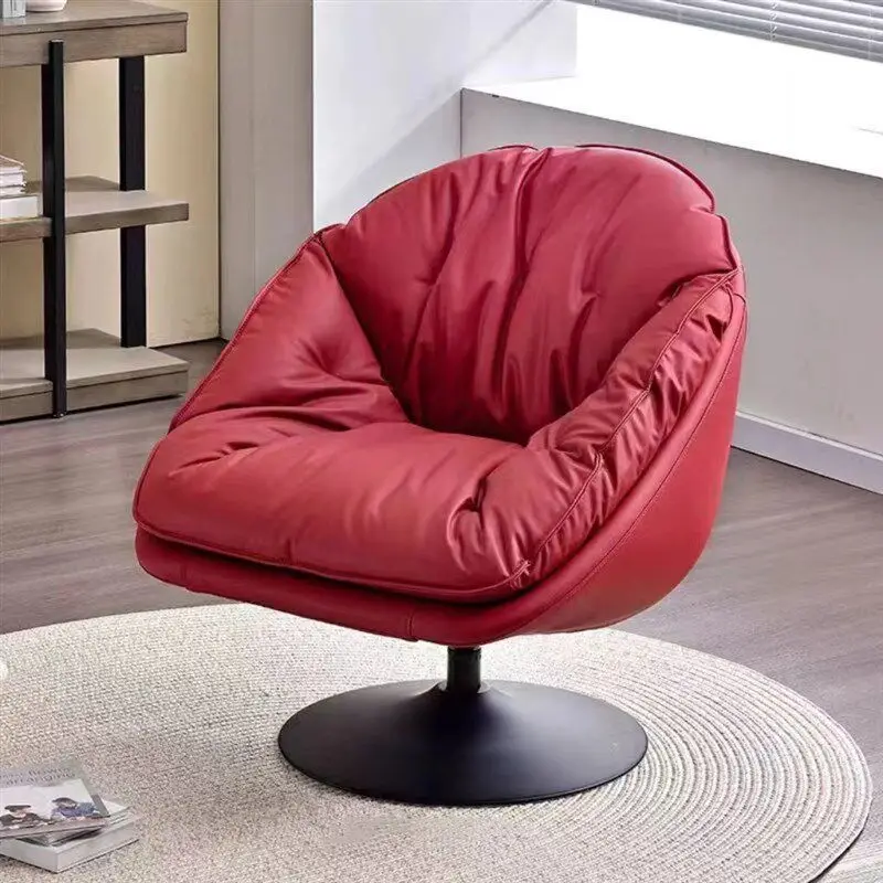 Revolving living room chair fashionable single sofa chair household balcony living room comfortable lazy leather sofa chair