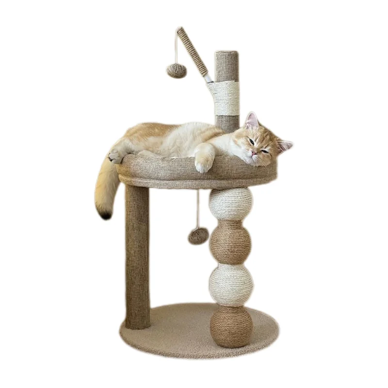 

Fun sisal ball cat climbing frame cat nest integrated sisal cat scratching column cat bed pet bed Cat Tree Tall Cat Tower