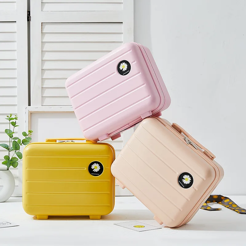 New Vintage Cosmetic Bag Portable Suitcase 16 Inch Multi Function Compartment Storage Bag Large Capacity Wash Bag 34X15X25CM