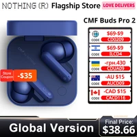 Versión global Niente CMF Buds Pro 2 Por Auricular Bluetooth 5.3 con cancelación activa híbrida de ruido de 50 dB 6 MICS HD IP55