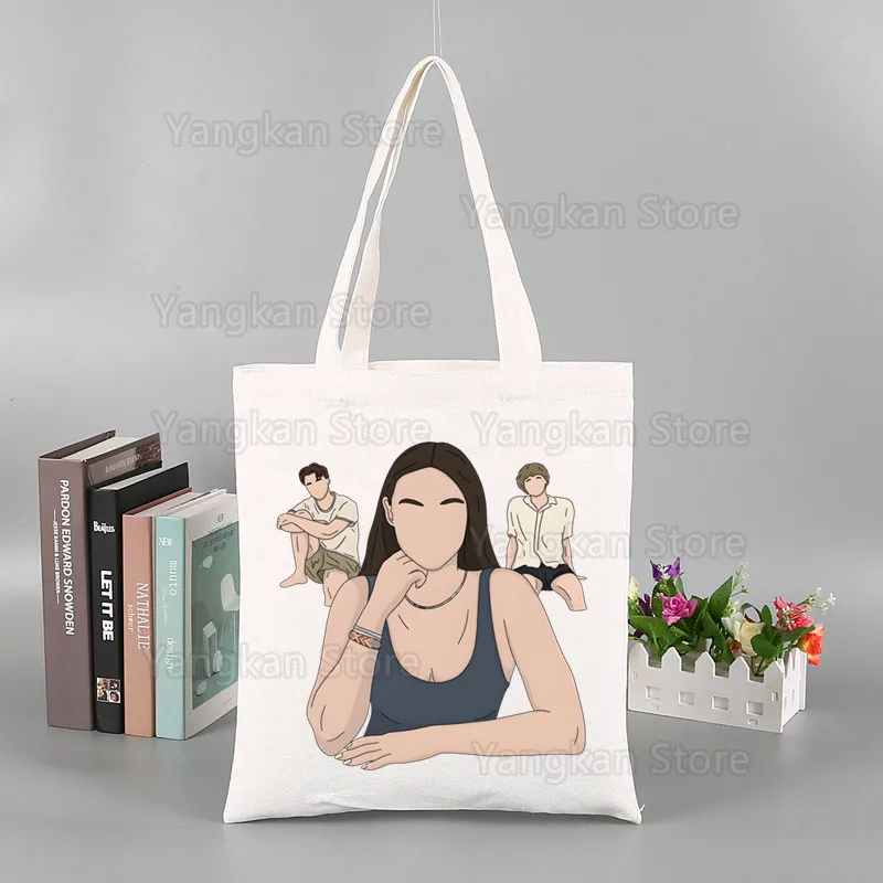 The Summer I Turned Pretty Women Canvas Shopper Bag with Handle Eco Foldable Reusable Tote Bag Book Key Phone Picnic bag