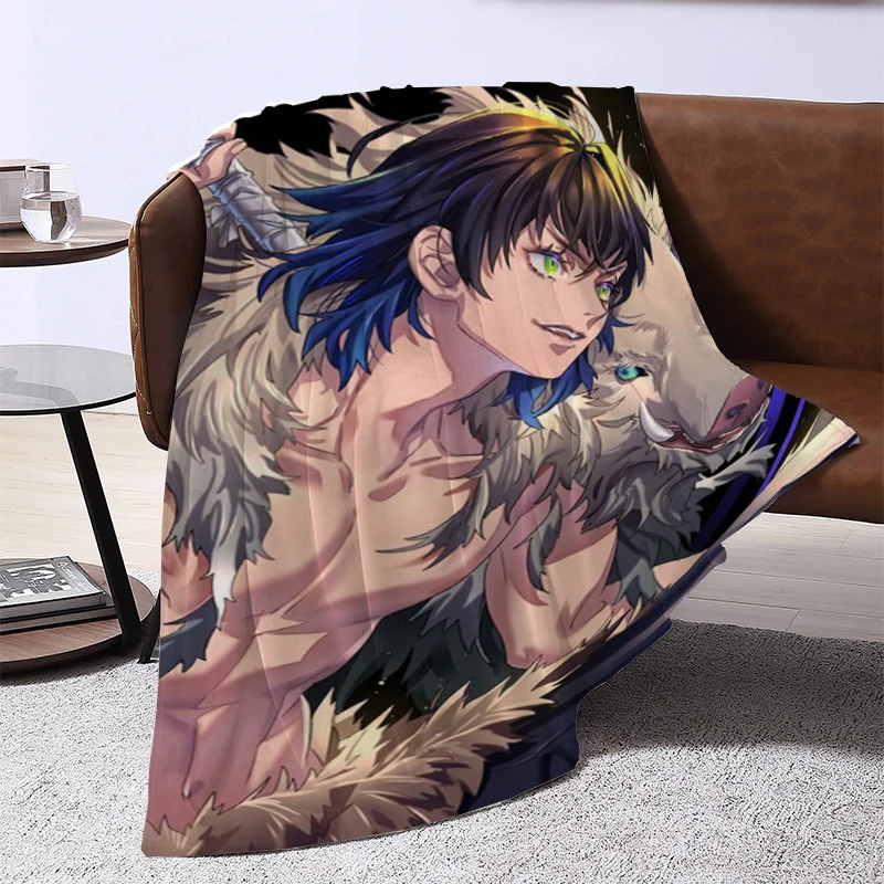 Custom Blanket Sofa Winter Demon Slayer Anime Living Room Furry Fluffy Soft Blankets for Bed Bedroom Machine Washable Car Throw