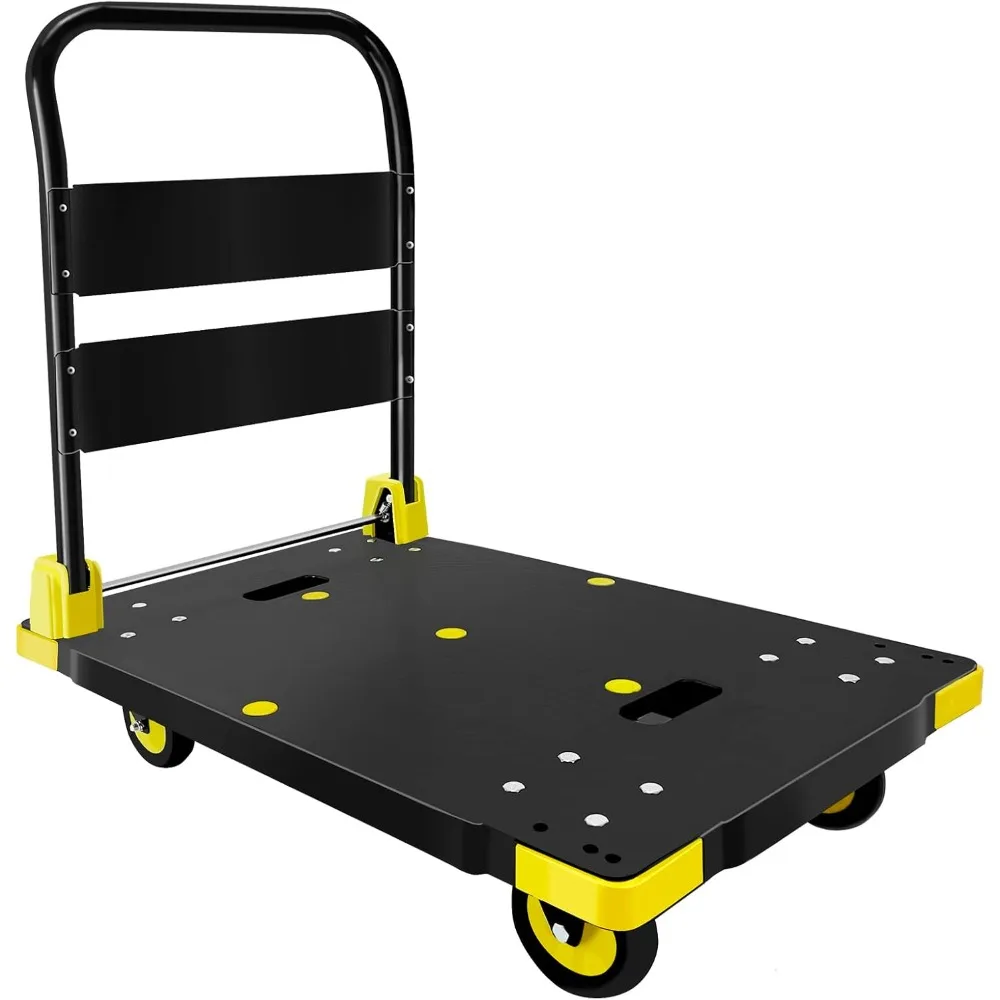 

Platform Truck Cart 1000LBS Chinco Star Folding Push Cart Dolly Portable Moving Dolly Cart with 360° Swivel 5'' Wheels Heavy