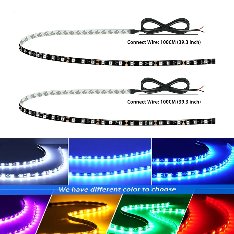 2Pcs 5050 36SMD 30CM 60CM Led Strip Light For Turn Signal DRL Driving Light for Car Motorcycle Boat RV Trailer Car Accessories