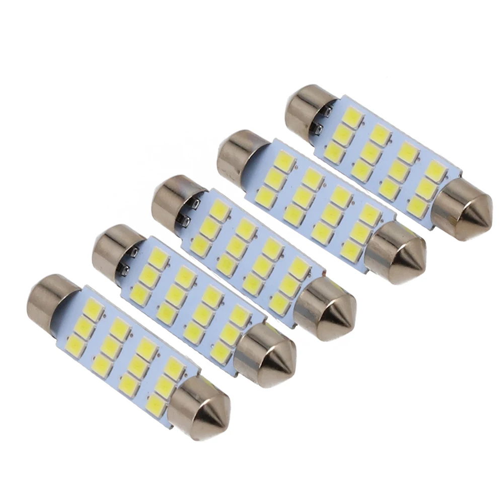 Car Trunk License Plate Lamp Interior Light Garden Indoor LED Parts Replacement White 20 Pcs 31mm 42mm 6500K