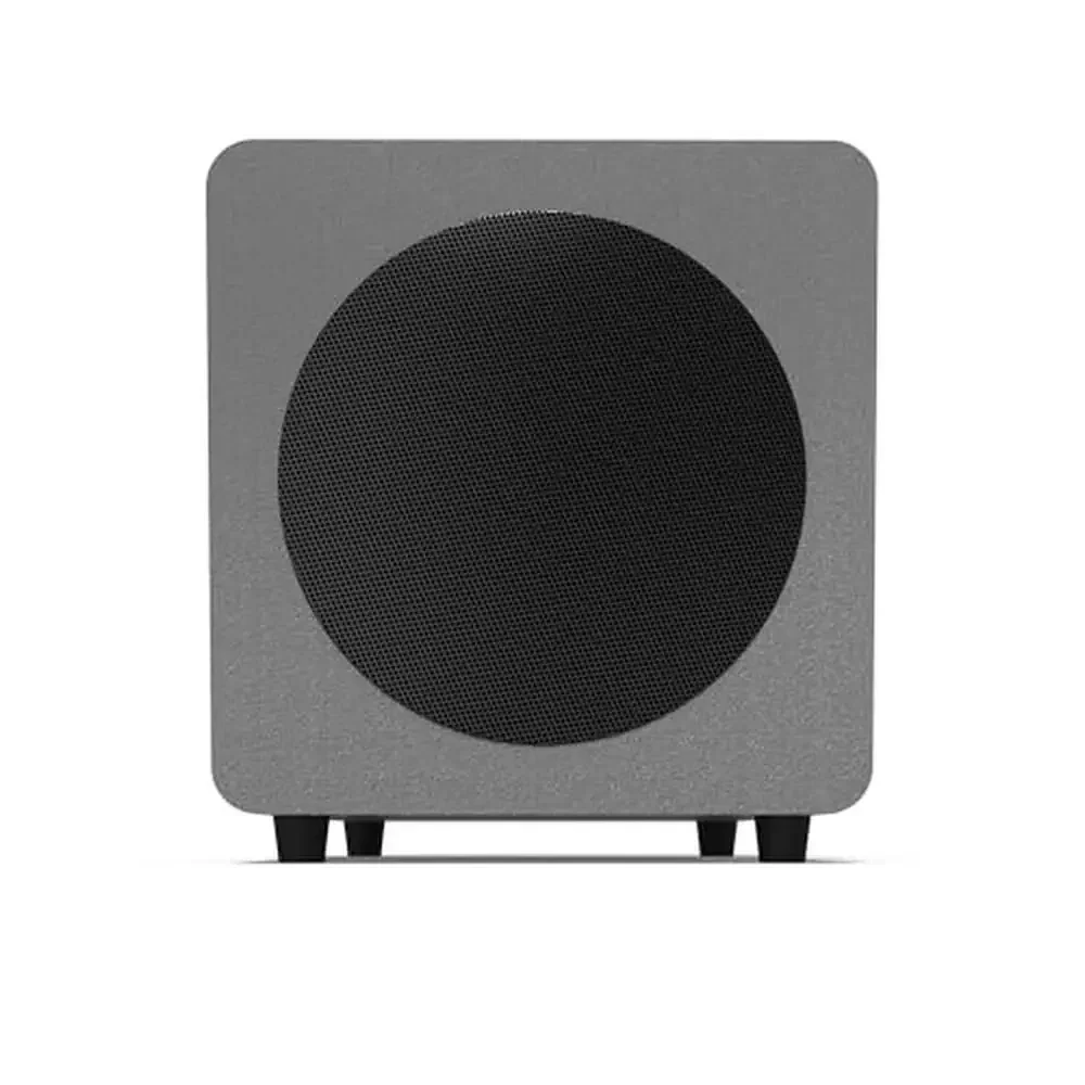 8" verzegelde subwoofer 300W piekvermogen matgrijs compact ontwerp eenvoudige integratie duurzame materialen