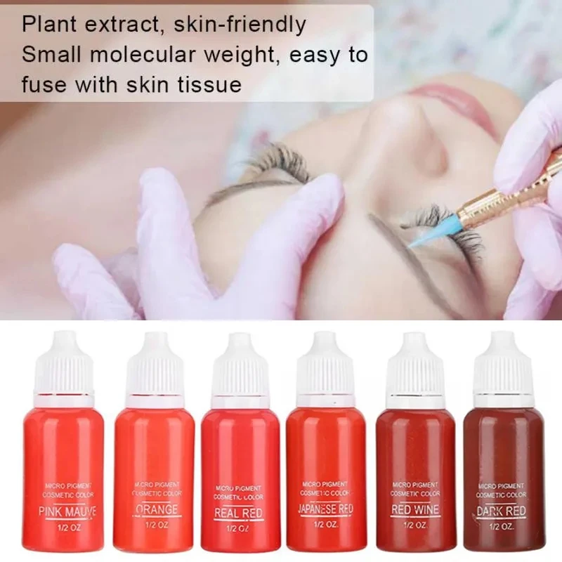 1pc 15ml Professional Tattoo Ink Permanent Makeup Eyebrow Lips Eyeline Tattoo Color Microblading Pigment Body Beauty Art Supplie