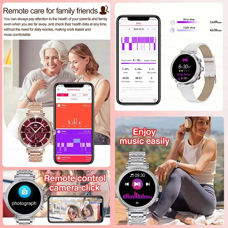 Female Health Smart Watch for Women Health Full Touch Screen Female cycle Reminder Call Sport ECG Smartwatch Custom dial Ladies