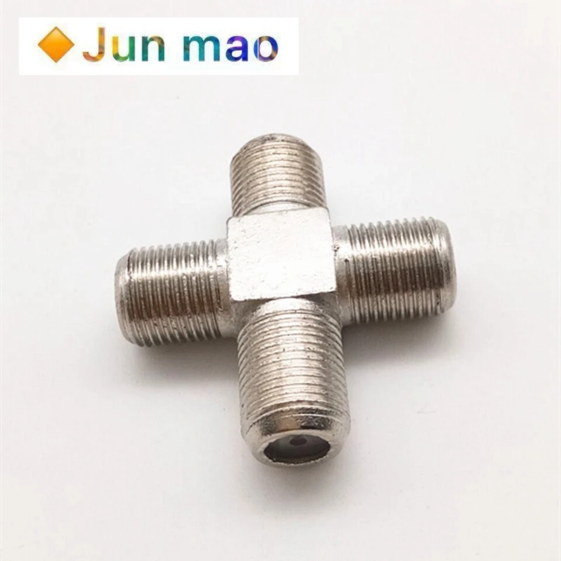 1PCS Alloy nickel plated British f-head conversion head /f female one in three /f female out 3F female F Female cross