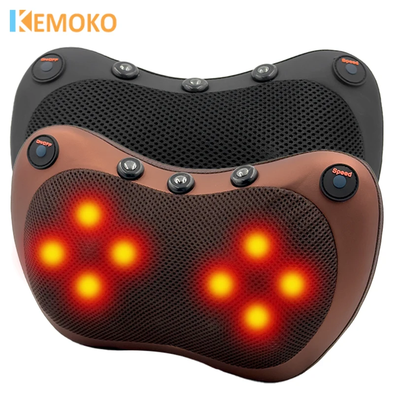 

Electric Neck Shoulder Massager Household Neck Back Waist Body Kneading Head Massage Pillow Cushion Adjustable Hot Compress